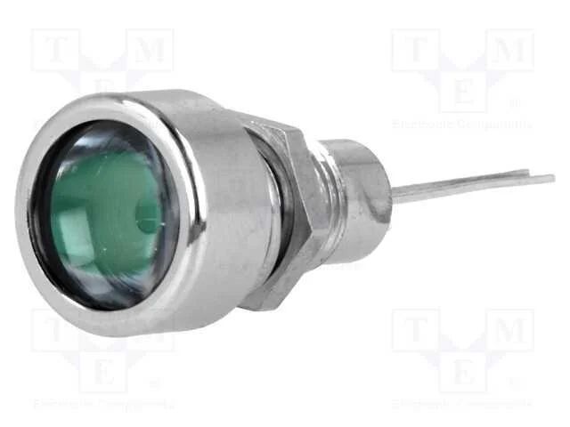 Luz indicadora: LED, plana, verde, 8,2mm, IP67, p.