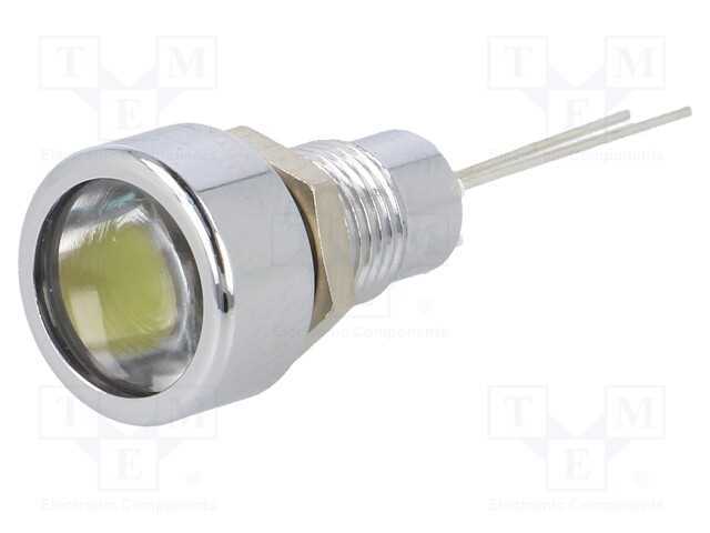 Luz indicadora: LED, plana, amarela, 8,2mm, IP67,.