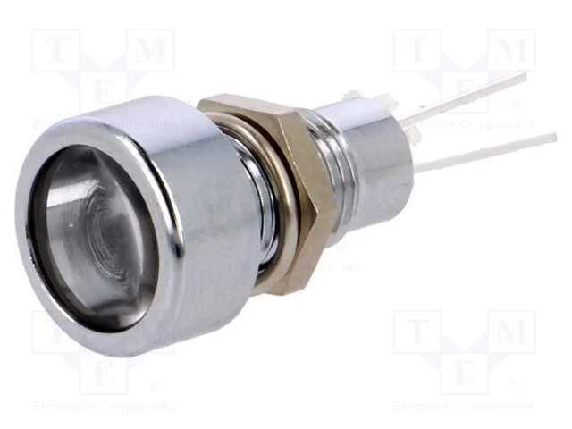 Luz indicadora: LED, plana, branco, 8,2mm, IP67, .