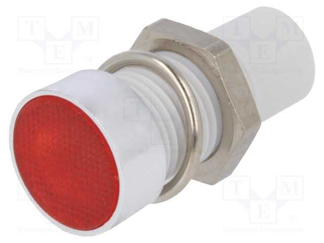 Luz indicadora: LED, plana, 8mm, policarbonato, L.