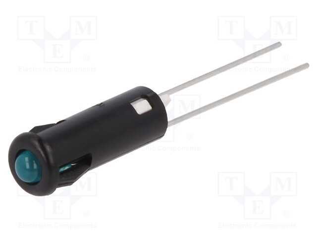 Luz indicadora: LED, convexa, azul, 5,2mm, IP40, .