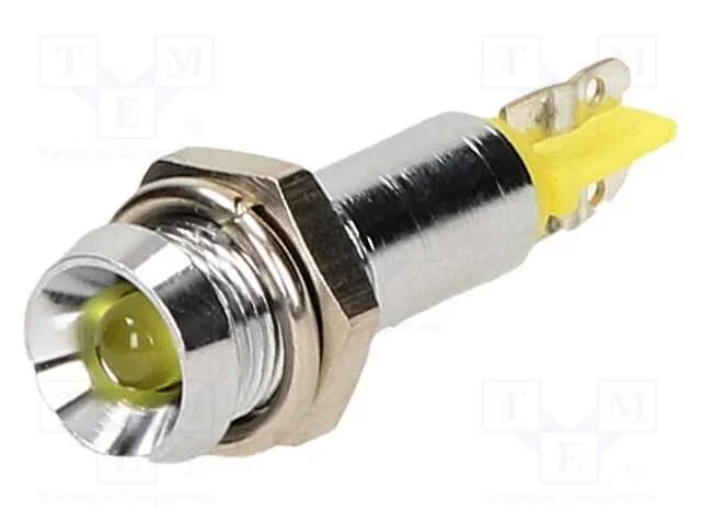 Luz indicadora: LED, côncavo, amarela, 24÷28VAC, .