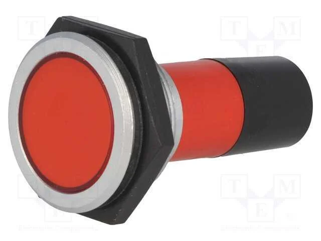 Luz indicadora: LED, plana, vermelho, 230VAC, 30,.