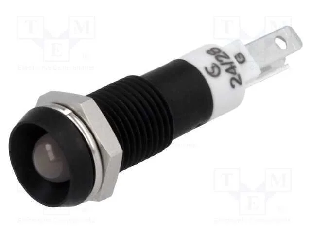 Luz indicadora: LED, côncavo, vermelho/verde, 24÷.