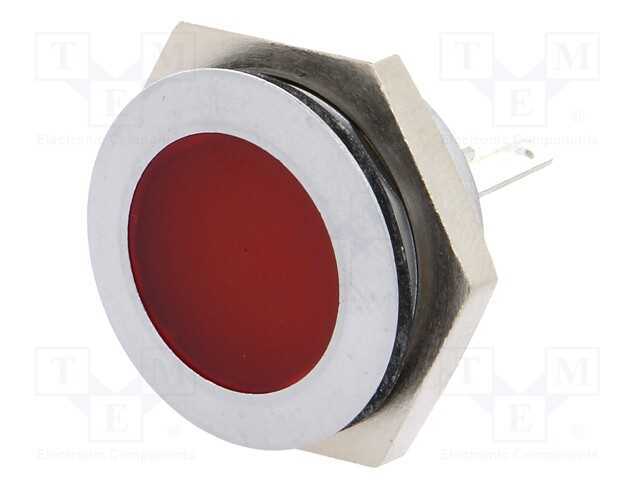 Luz indicadora: LED, plana, vermelho, 12÷14VDC, 2.
