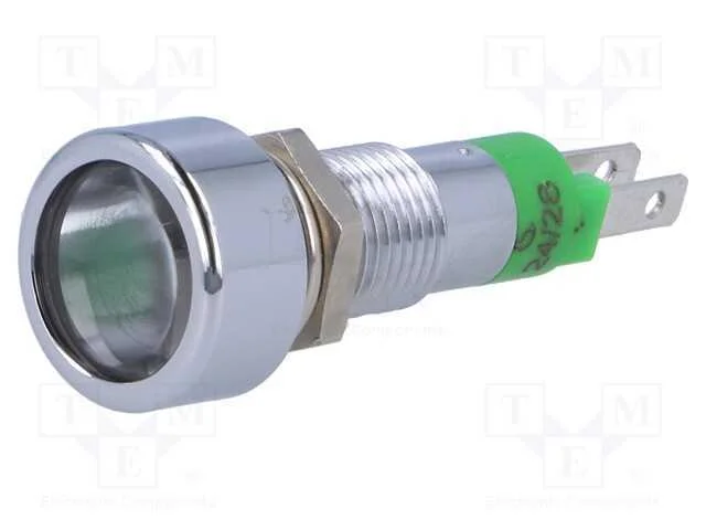 Luz indicadora: LED, plana, verde, 24÷28VDC, 24÷2.