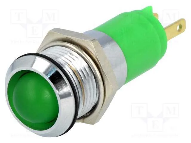 Luz indicadora: LED, côncavo, verde, 24÷28VDC, 24.