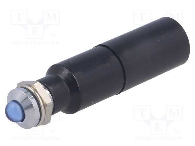 Luz indicadora: LED, convexa, azul, 230VAC, 8,2mm.