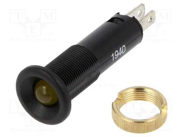 Luz indicadora: LED, plana, amarela, 24VDC, 8mm, .