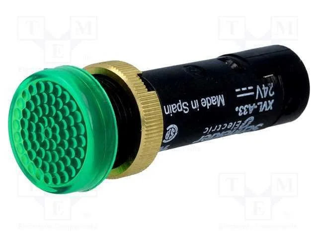 Luz indicadora: LED, plana, verde, 24VDC, 12mm, I.