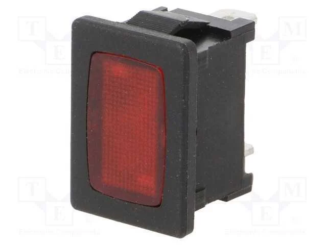 Luz indicadora: com lâmpada de néon, plana, verme.