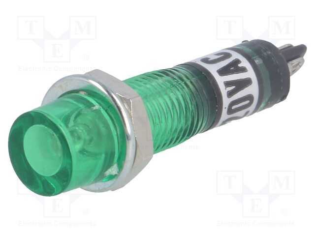 Luz indicadora: com lâmpada de néon FLUO, côncavo.