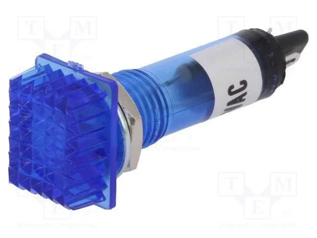 Luz indicadora: com lâmpada de néon FLUO, convexa.