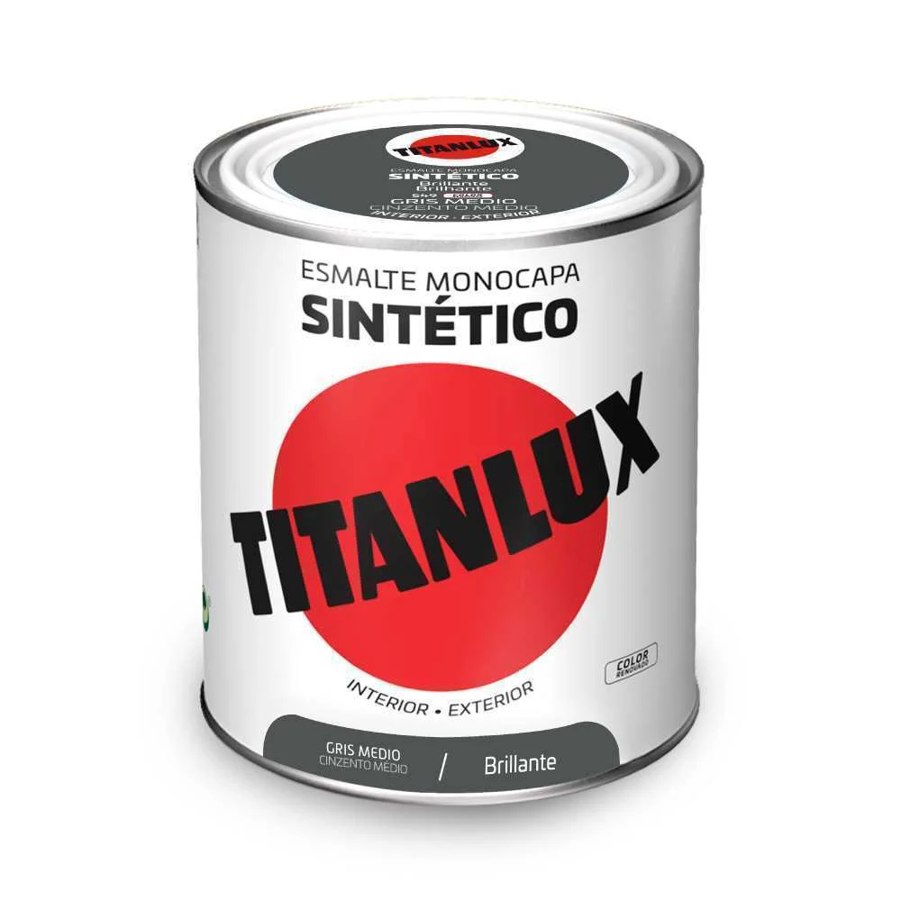 Esmalte Sintético Monocapa Brilhante Cinzento Méd.