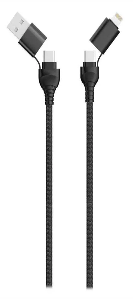 2go Usb / Type C Ladekabel 4 In 1 Usb A, Lighn. 1,2m Sw
