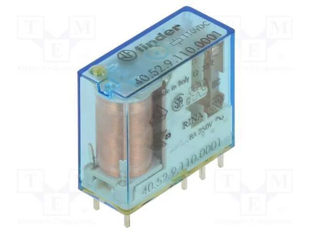 Relé: Eletromagnético, Dpdt, Ubobina : 110vdc, Icontactos Max: 15a