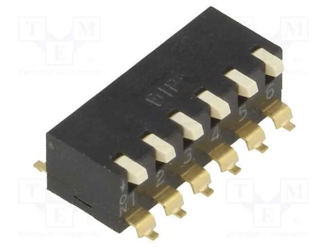 Interruptor: DIP-SWITCH, Quantidade de secções: 6.