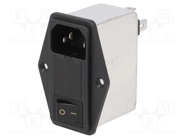 Conector: de alimentação, tomada, macho, 4A, 250V.