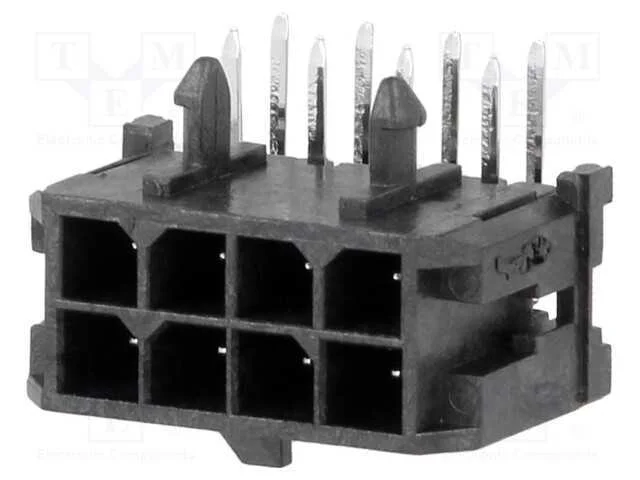 Tomada, Fio-Placa, Macho, Micro-Fit 3.0, 3mm, Pin: 8, Tht, 5a, 600v