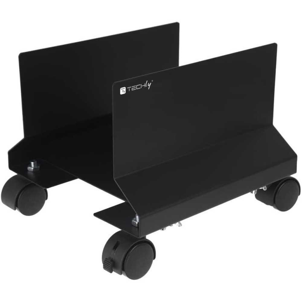 Techly Cpu/Pc Halterung Mit Rollen, Metall, Schwarz