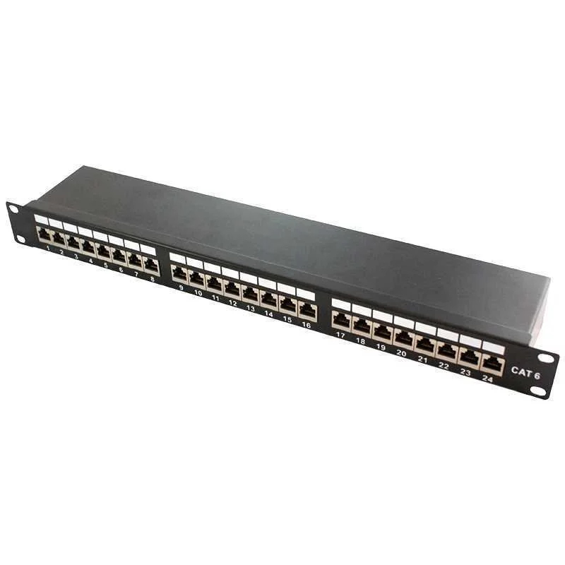 Logilink 19" Cat.6a Patchpanel, 24-Port, Stp,Einbau,Schwarz