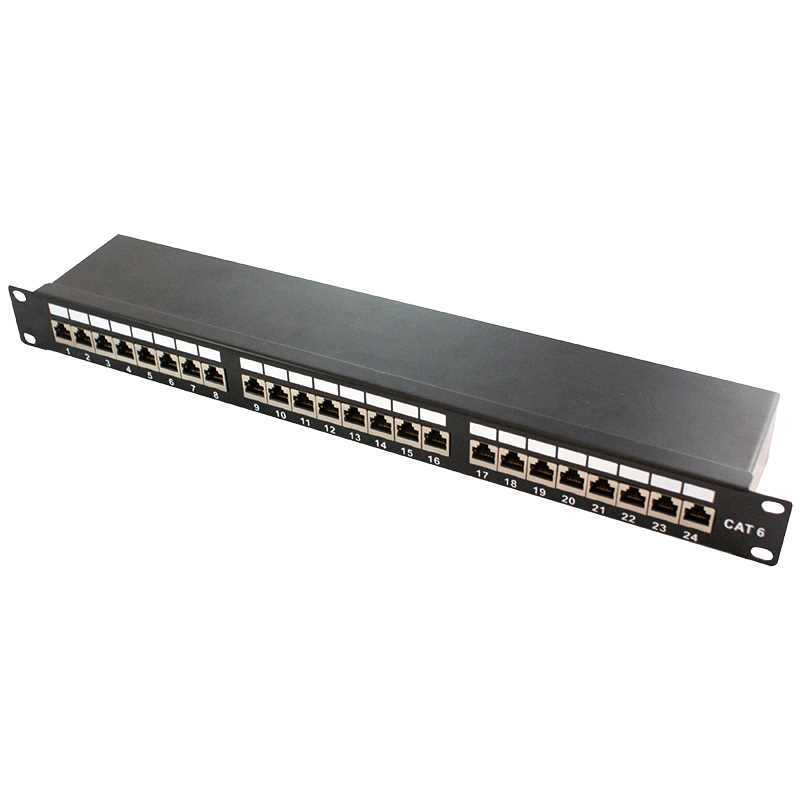 Logilink 19" Cat.6a Patchpanel, 24-Port, Stp,Einbau,Schwarz