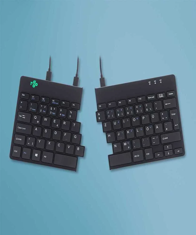 R-Go Tastatur Split   Break Ergonomisch De-Layout    Schwarz