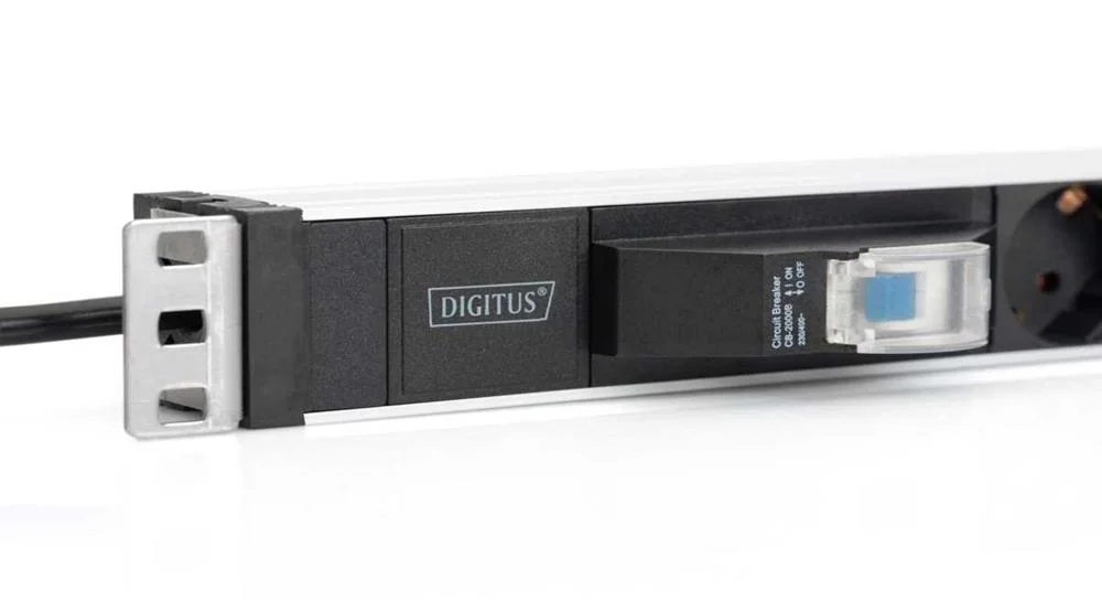 Digitus 6-Fach Steckdosenleiste 19" Alu.,1he,Schutzschalter