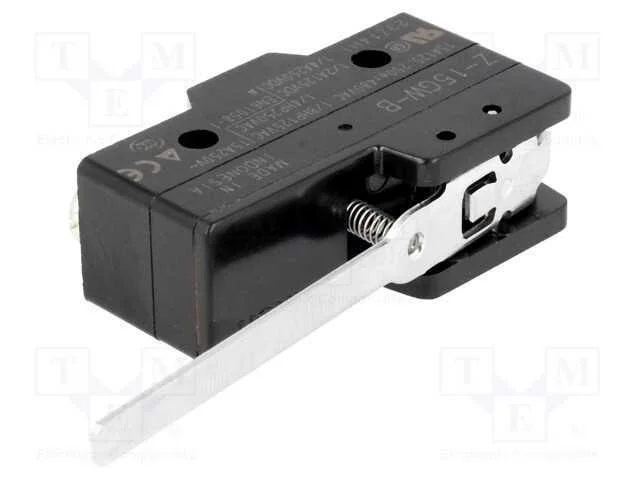 Microinterruptor Snap Action, com Alavanca, Spdt, 15a/250vac