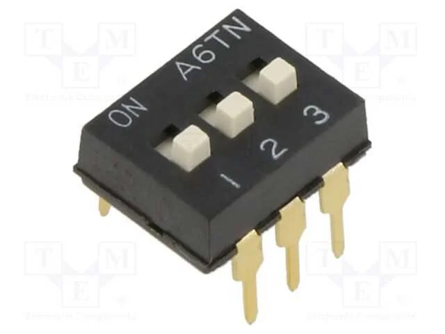 Interruptor: DIP-SWITCH, Quantidade de secções: 3.