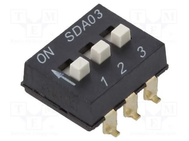 Interruptor: DIP-SWITCH, Quantidade de sec&ccedil;&otilde;es: 3.