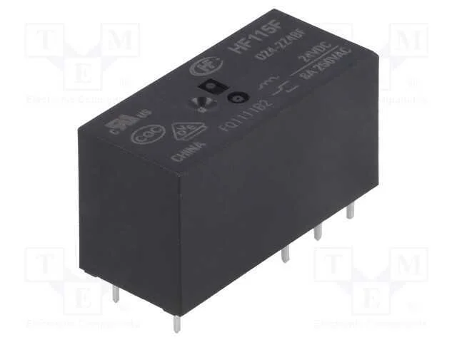 Relé: Eletromagnético, Dpdt, Ubobina : 24vdc, 8a, 8a/250vac, Pcb