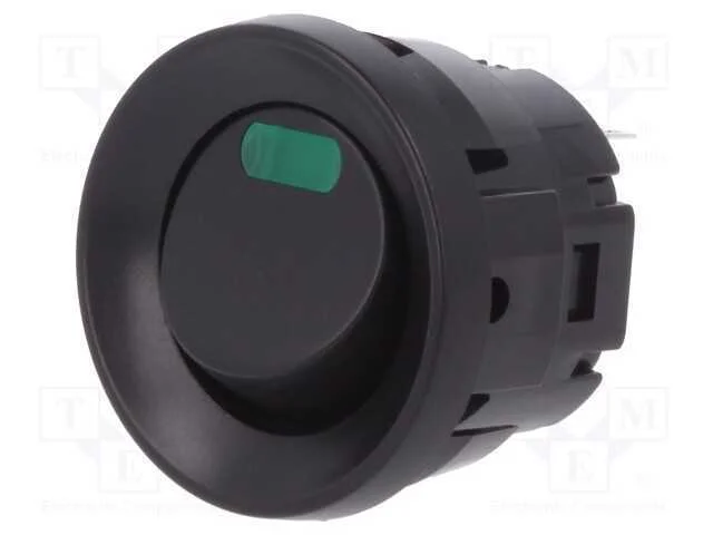 ROCKER, SPST, Pos: 2, ON-OFF, 3A/250VAC, preto, L.