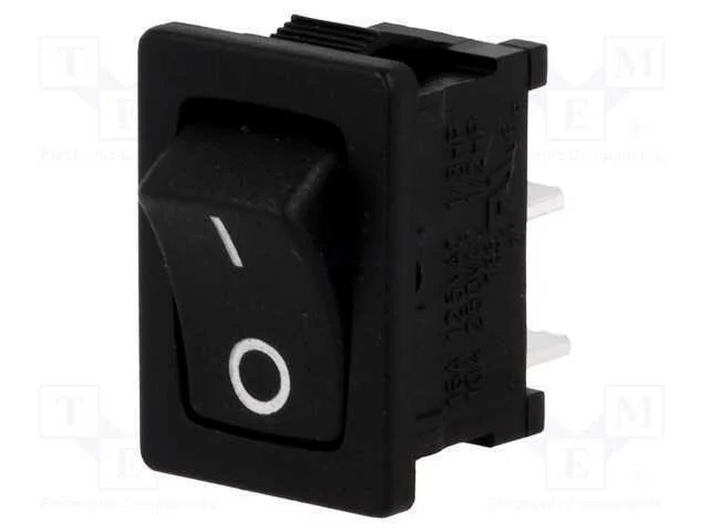 Rocker, Spst, Pos: 2, Off-(On), 10a/250vac, Preto, N&atilde;o Disp, 50mo
