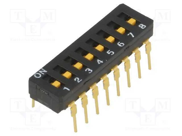 Interruptor: Dip-Switch, Quantidade de Secções: 8, On-Off, Pos: 2