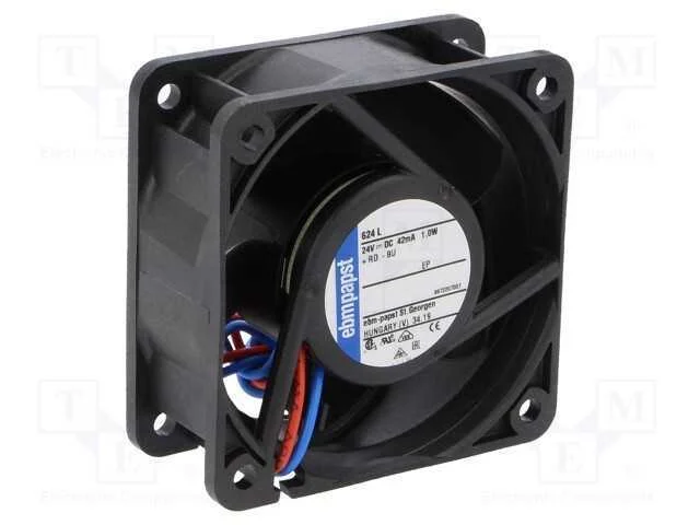 Ventilador: DC, transversal, 24VDC, 60x60x25mm, 2.