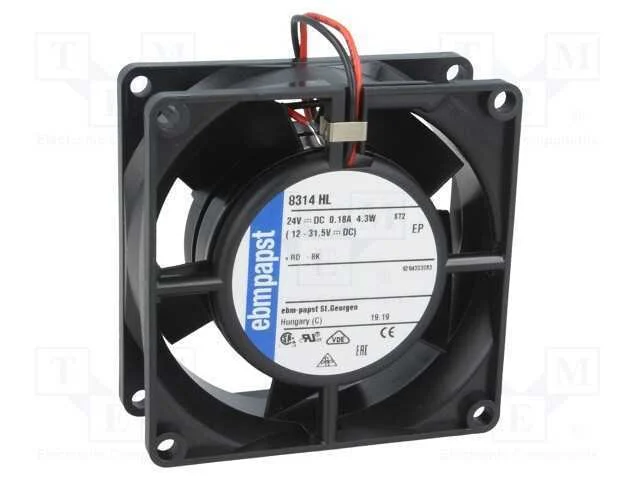 Ventilador: DC, transversal, 24VDC, 80x80x32mm, 6.