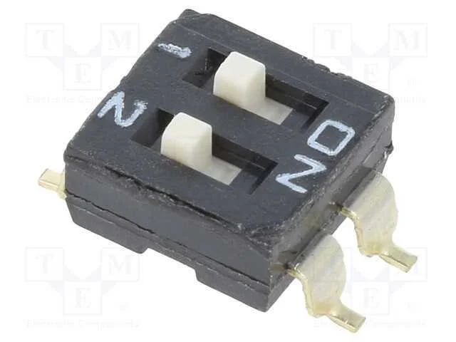 Interruptor: DIP-SWITCH, Quantidade de secções: 2.
