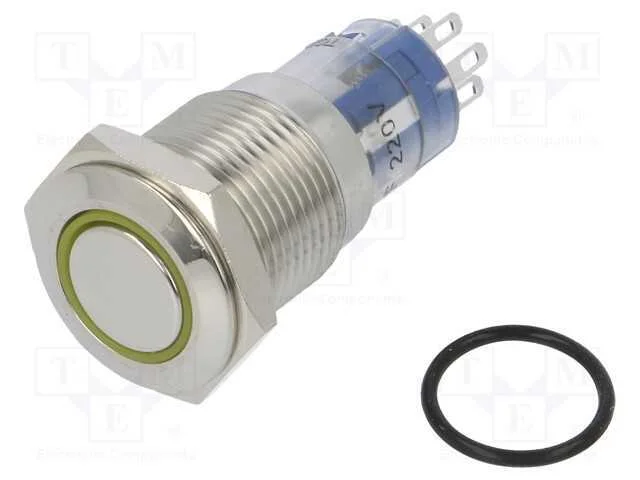 Interruptor: Antivandalismo, Dpdt, 3a/250vac, Ip67, On-On, 16,2mm