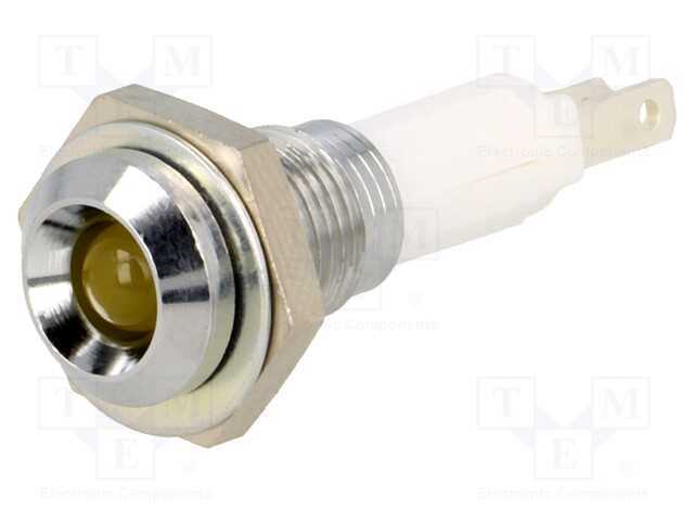 Luz Indicadora: Led, Côncavo, Amarela, 9mm, para .