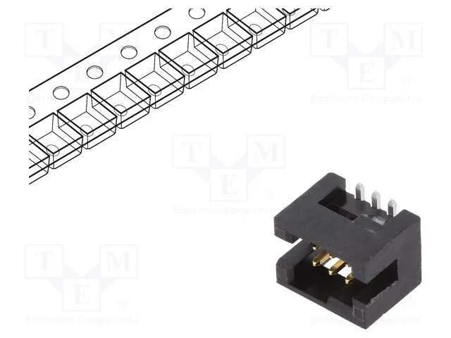 Tomada, IDC, Minitek127, macho, PIN: 6, verticais.