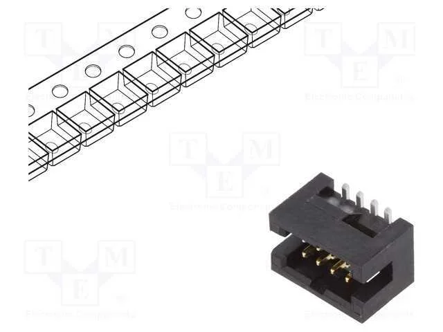 Tomada, IDC, Minitek127, macho, PIN: 8, verticais.