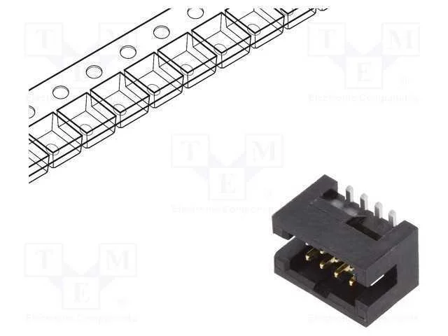 Tomada, IDC, Minitek127, macho, PIN: 8, verticais.