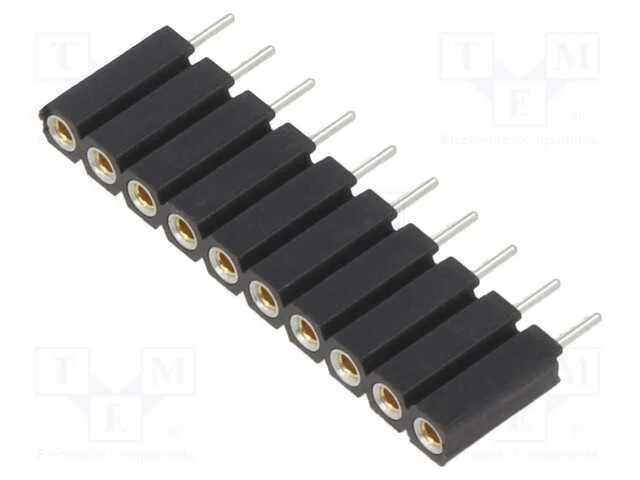 Tomada, pinos, fêmea, PIN: 10, simples, 2,54mm, T.