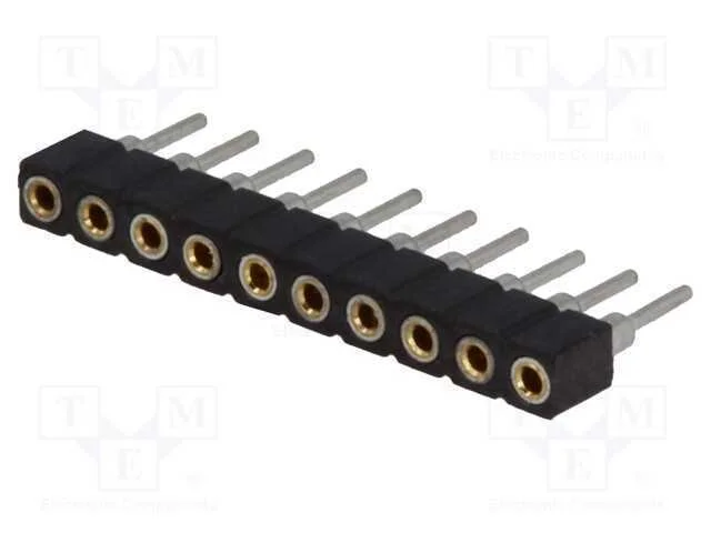 Tomada, pinos, fêmea, PIN: 10, simples, 2mm, THT,.
