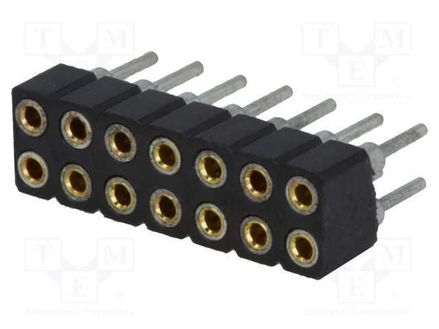 Tomada, pinos, fêmea, PIN: 14, simples, 2mm, THT,.