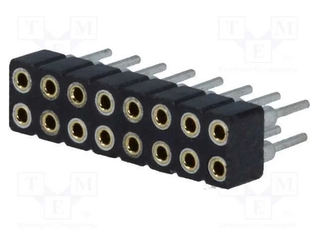 Tomada, pinos, fêmea, PIN: 16, simples, 2mm, THT,.