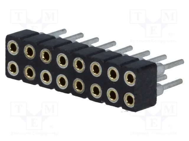 Tomada, pinos, fêmea, PIN: 16, simples, 2mm, THT,.