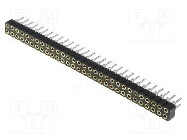 Tomada, pinos, fêmea, PIN: 60, simples, 2mm, THT,.