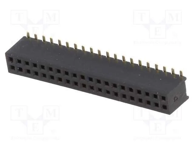 Tomada, pinos, fêmea, PIN: 40, simples, 1,27mm, S.